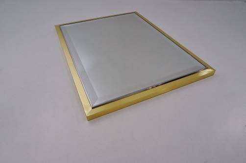Willy Rizzo wall mirror, brass & chrome, 1970`s ca, Italian